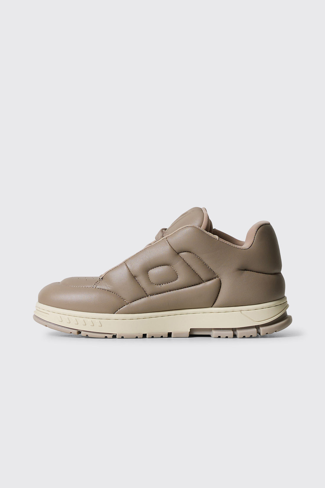 W Area Puff Puff Lt Brown Beige Leather