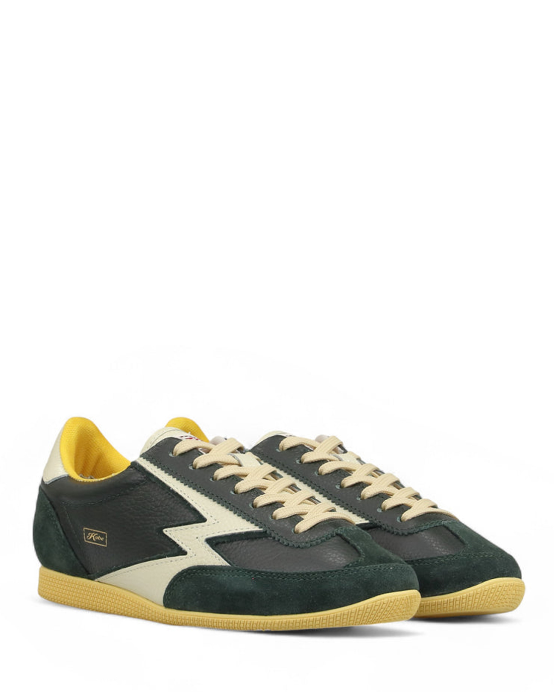 W Kobe Forest Green Leather Off White Details KO00