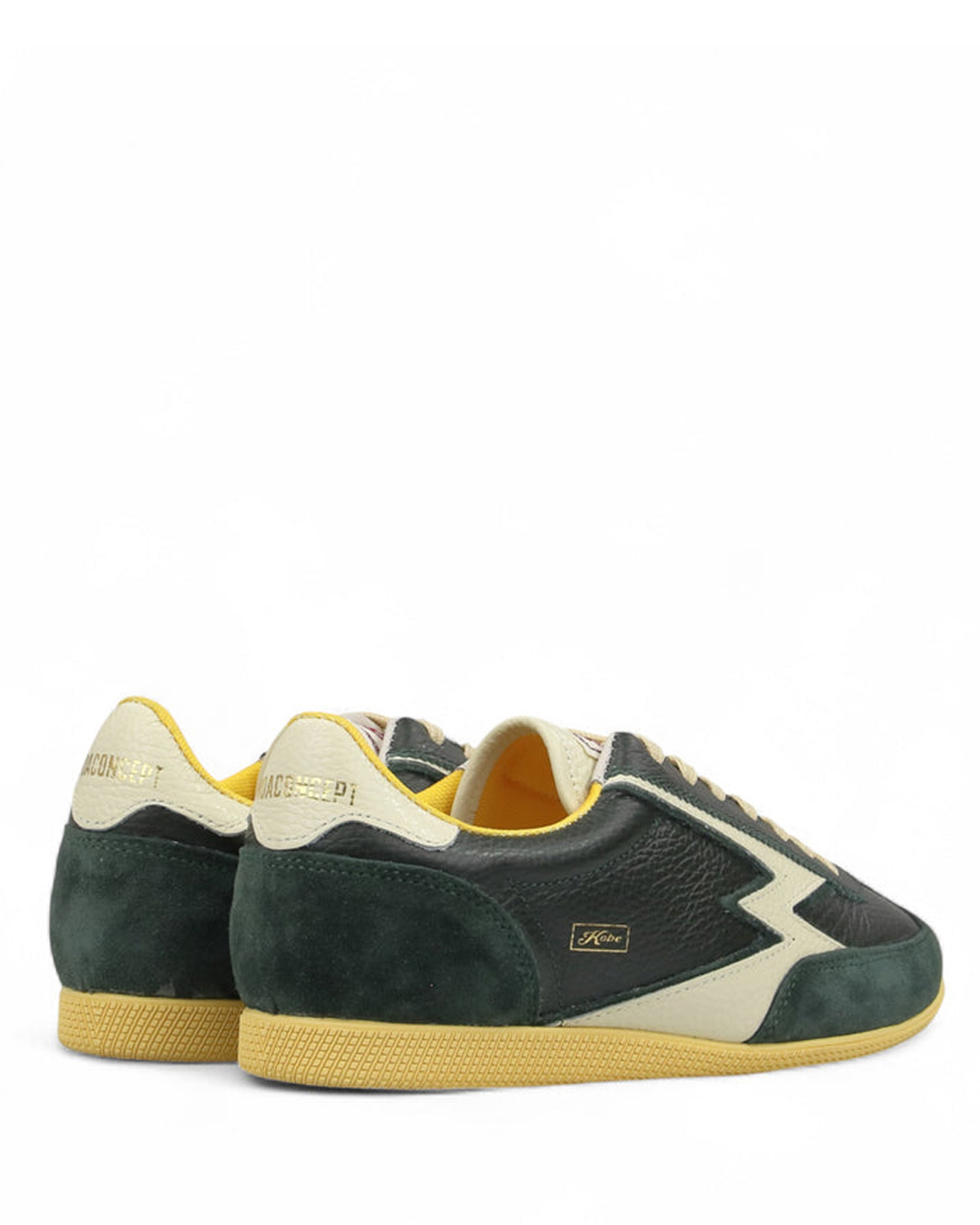 W Kobe Forest Green Leather Off White Details KO00
