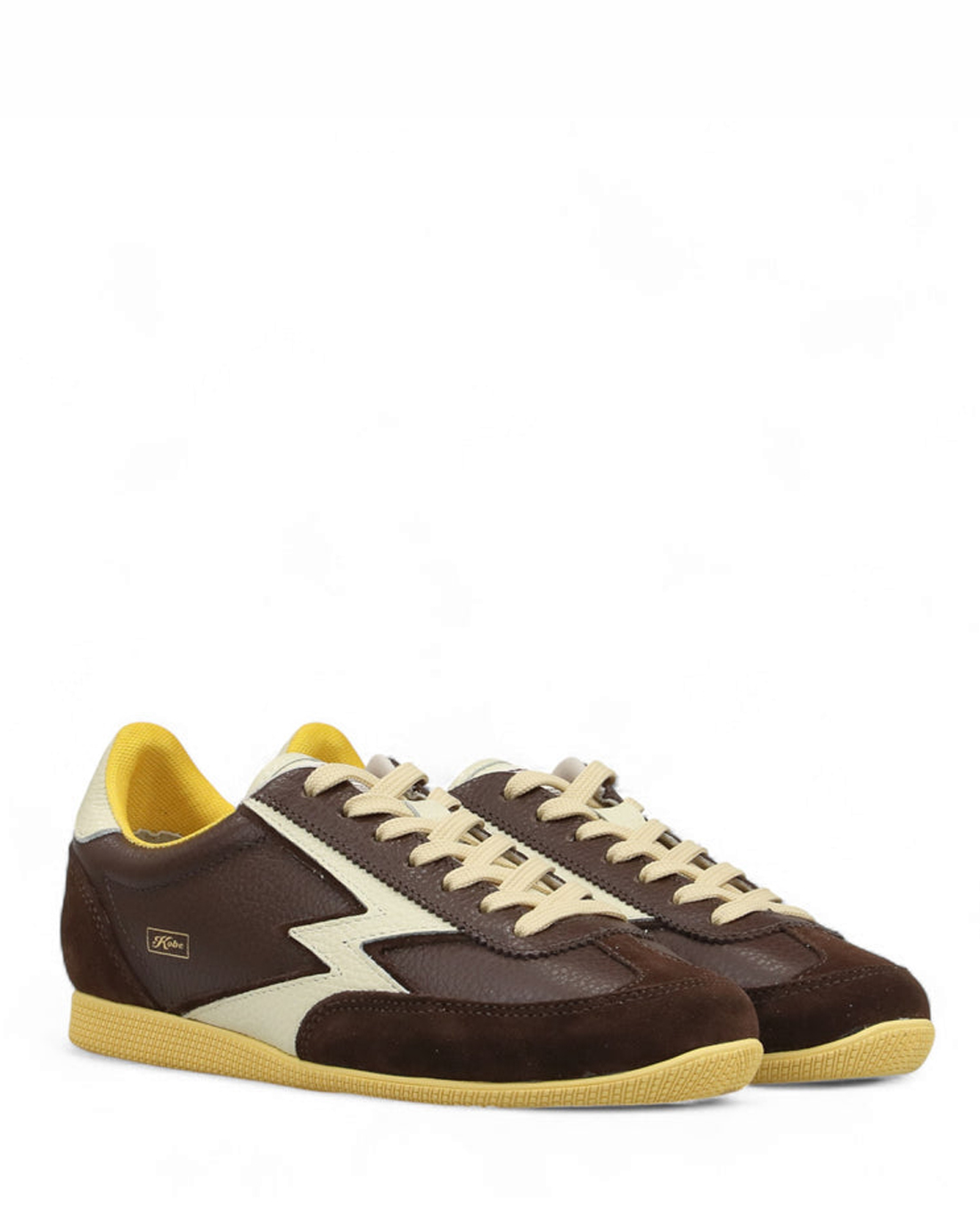 W Kobe Dark Brown Leather Off White Details KO003