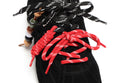 Atlas Black Suede Sneakers - lace view close up