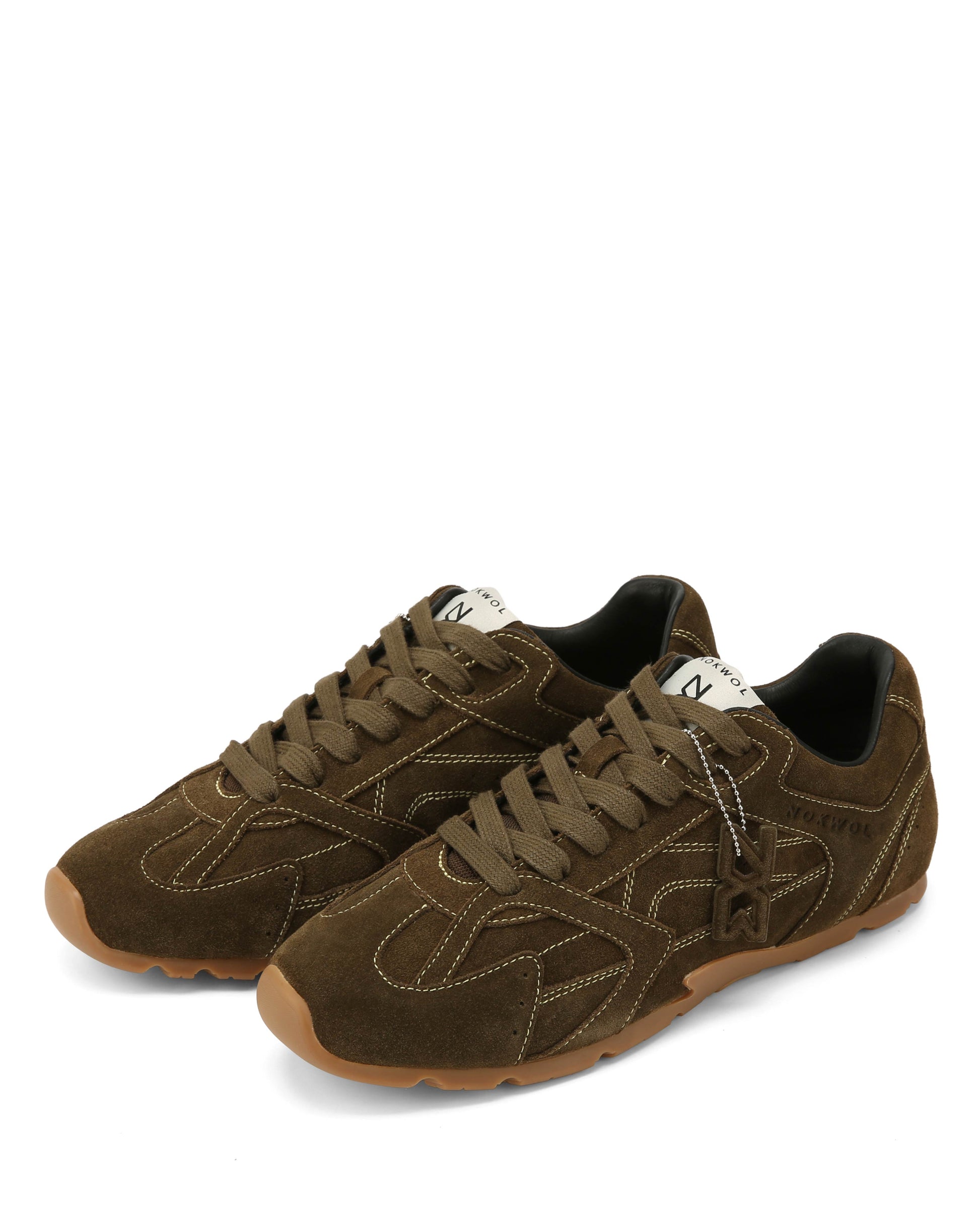 Atlas-M Khaki Suede Sneakers - pair side view
