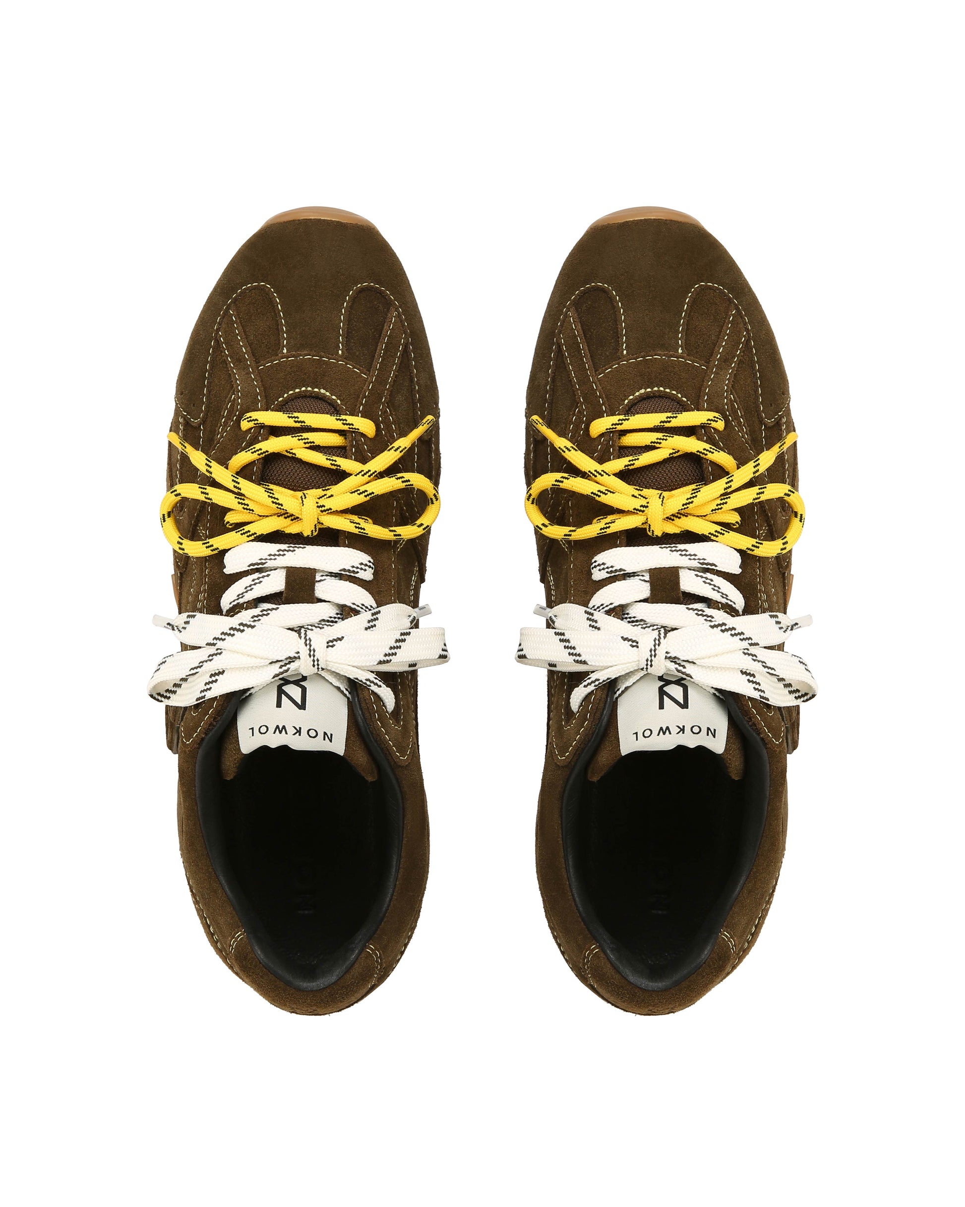 Atlas-M Khaki Suede Sneakers - top style view