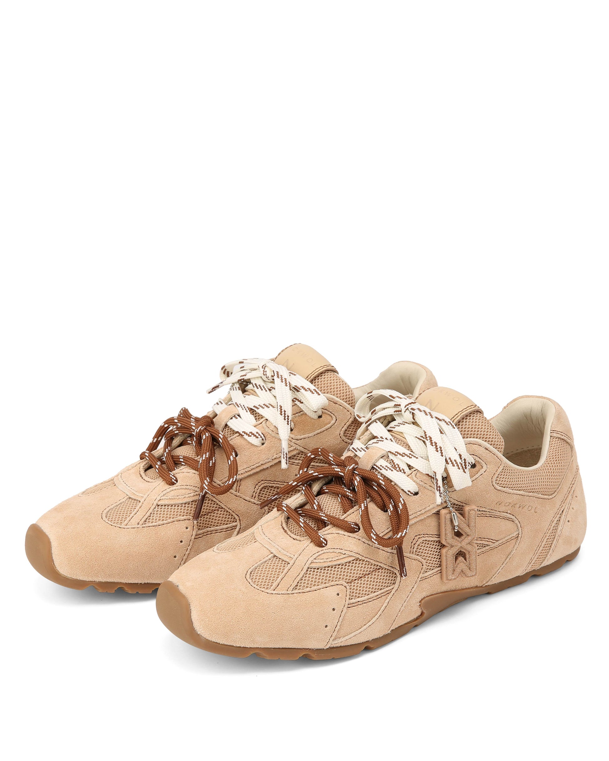 Atlas Mesh Beige Suede Sneakers - pair view
