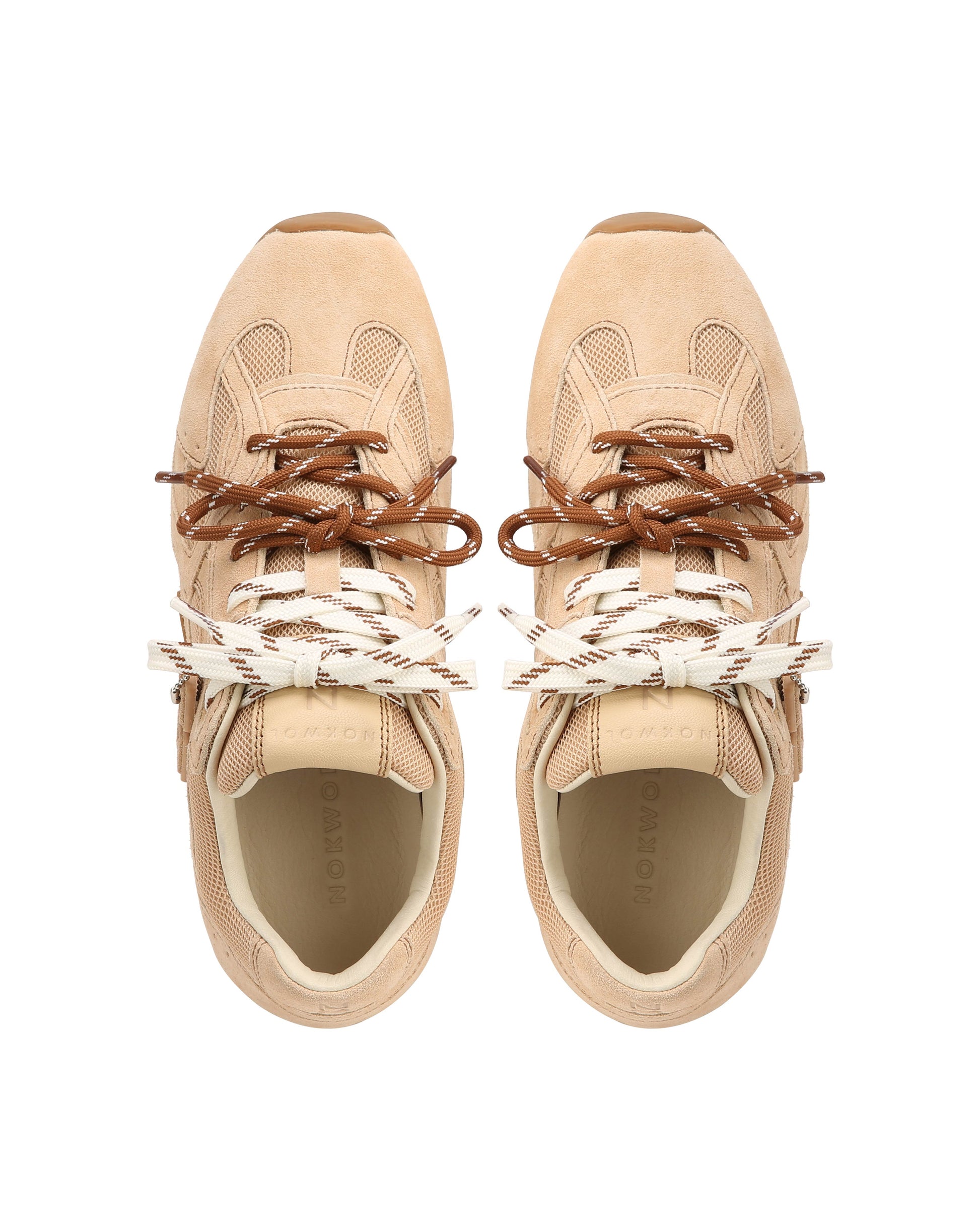 Atlas Mesh Beige Suede Sneakers - top view