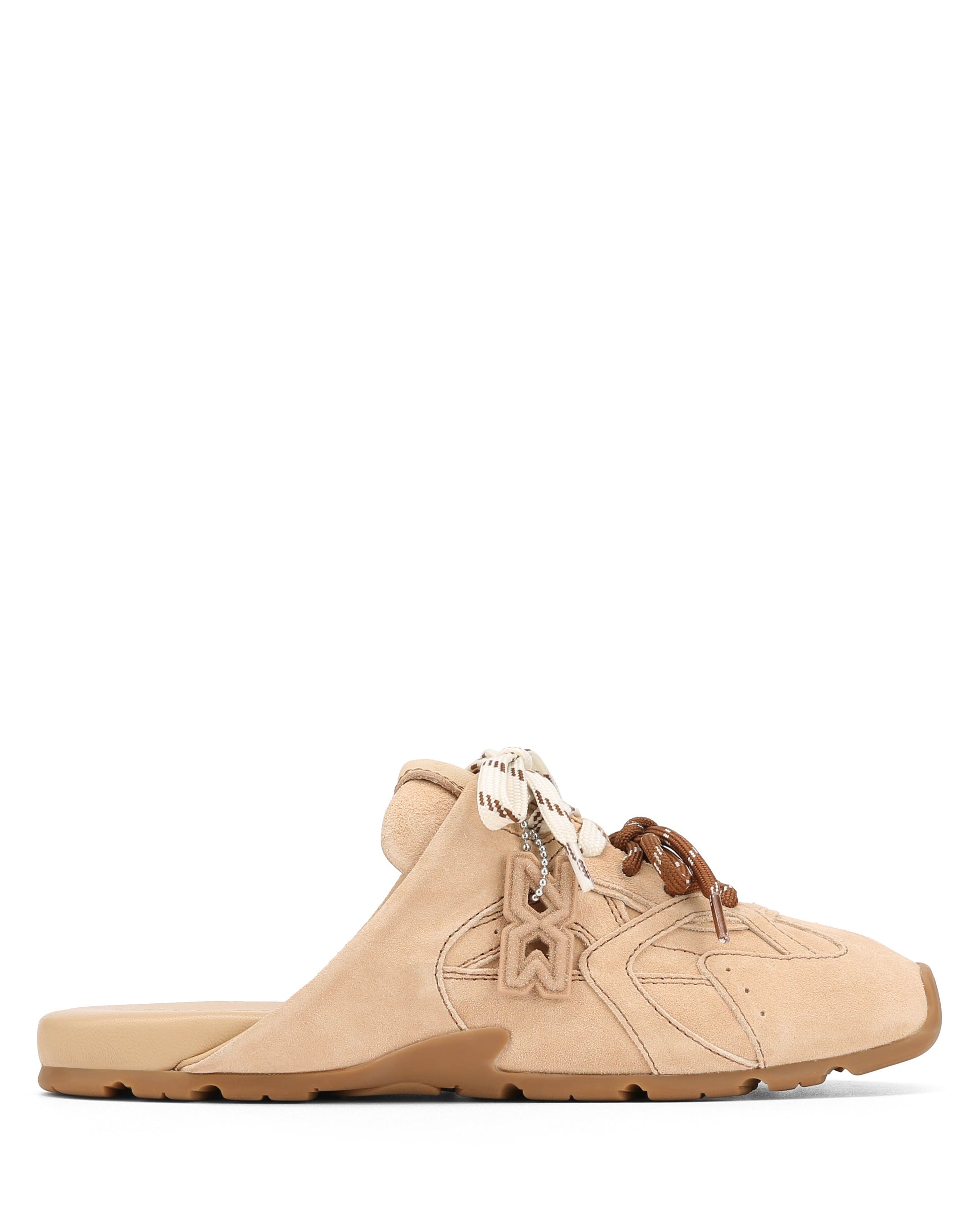 Atlas Slide Beige Suede Mules - Nokwol