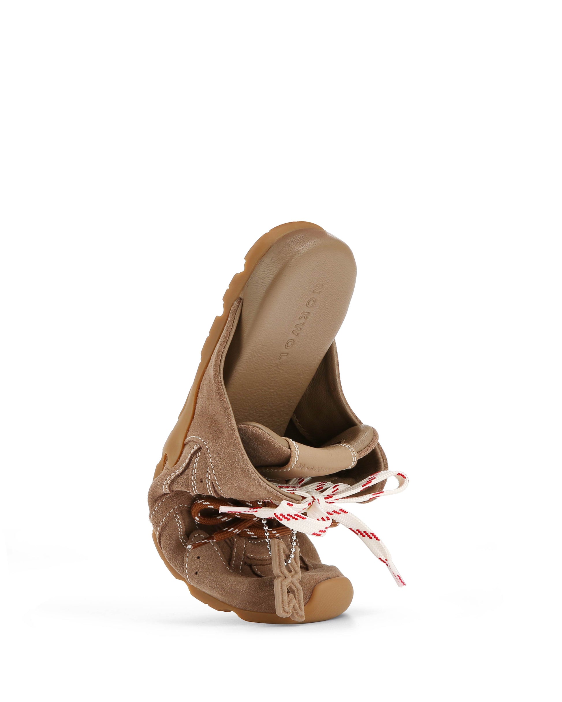 Atlas Slide Mushroom Suede - suede angled view