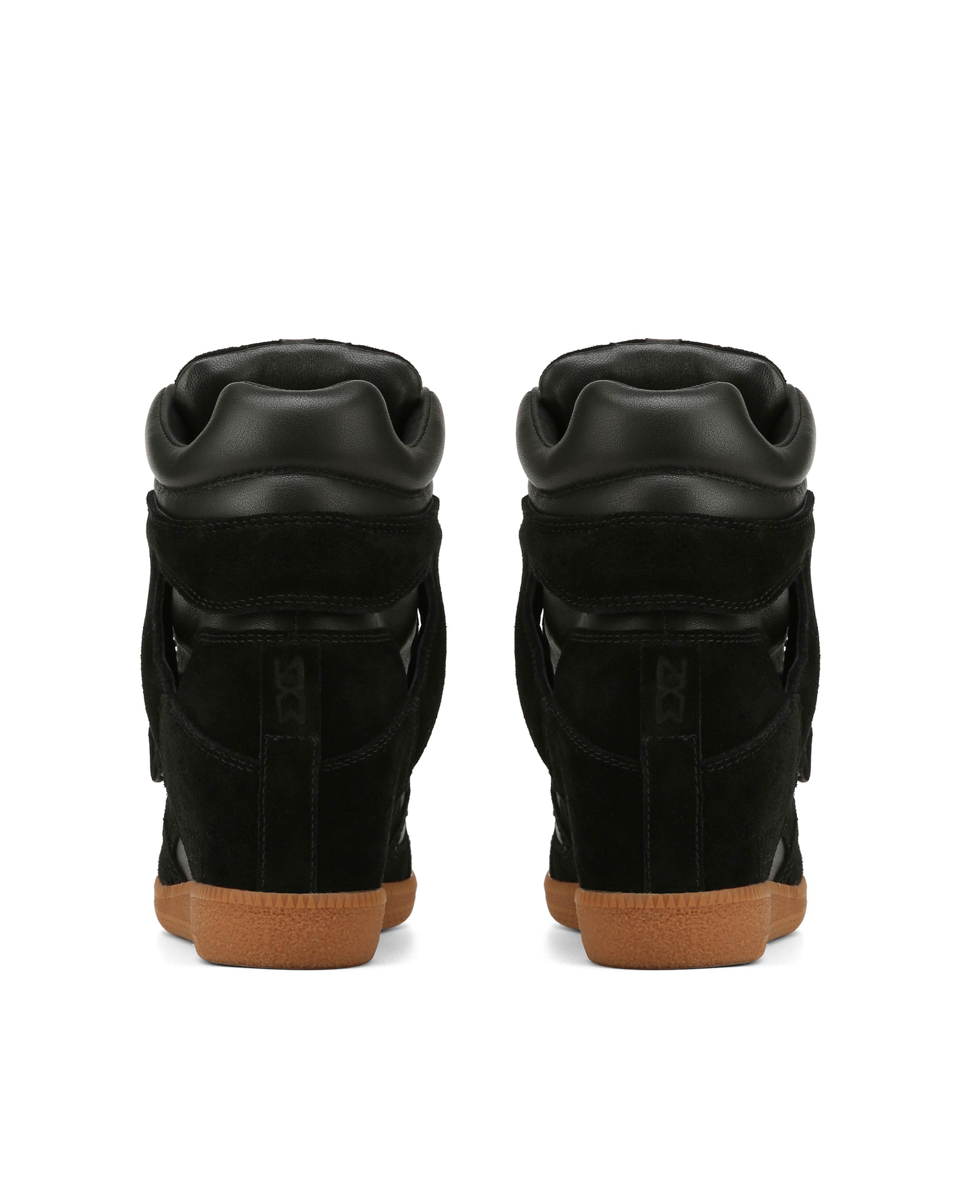 Eden Black Wedge Sneakers - back view